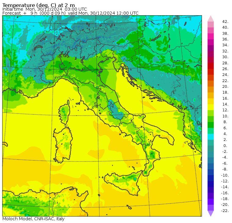temperature massime 30 dicembre