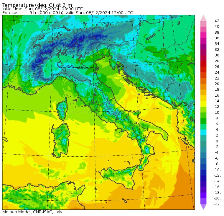 temperature massime 8 dicembre