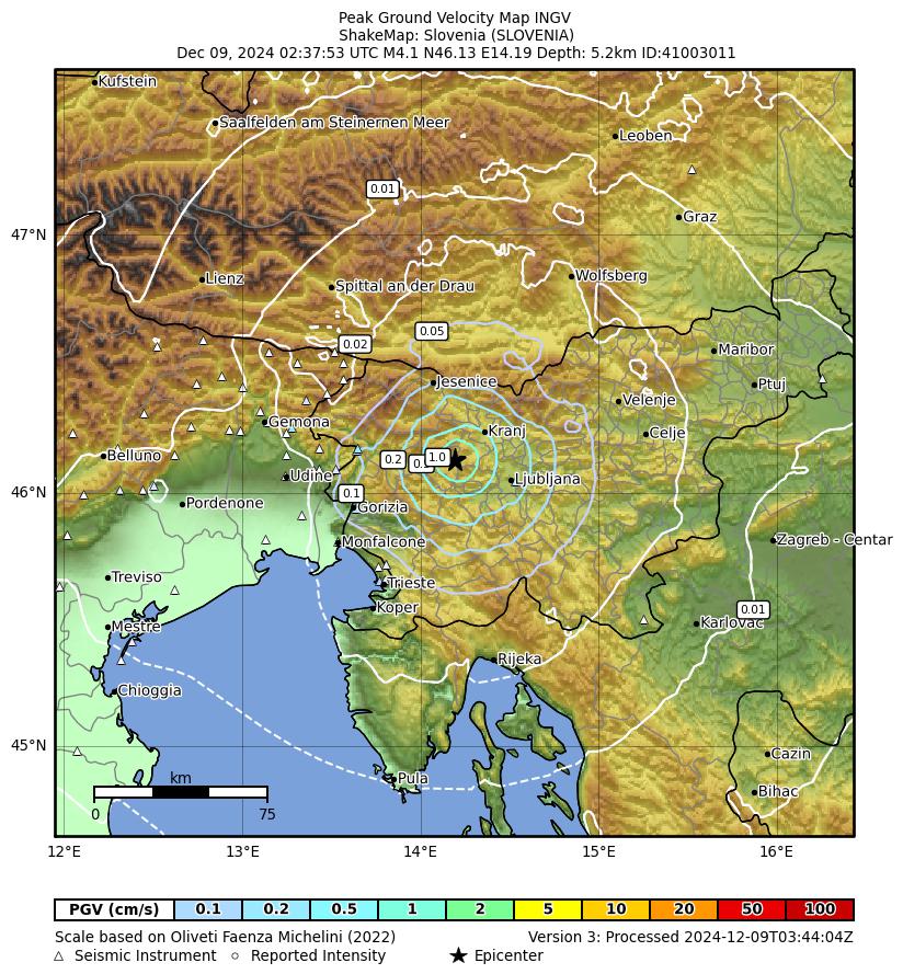 terremoto slovenia trieste