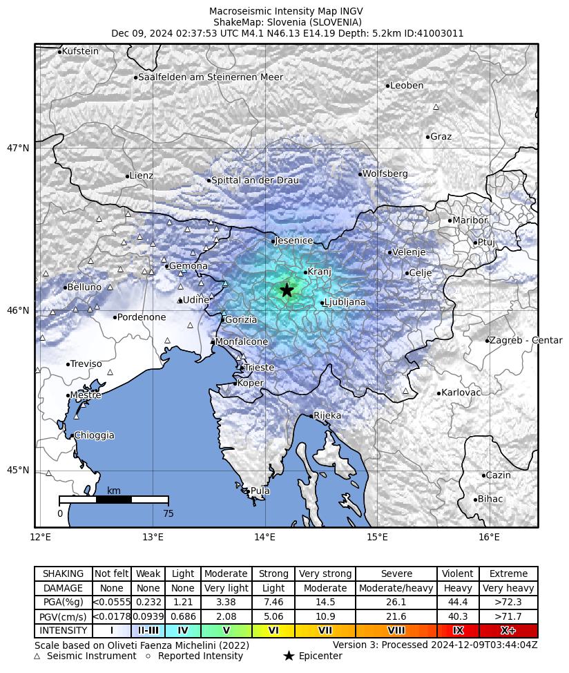 terremoto slovenia trieste