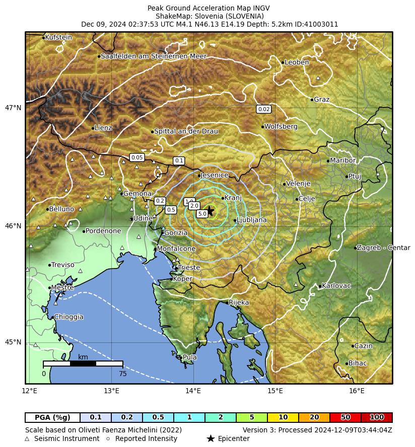 terremoto slovenia trieste
