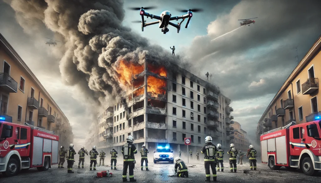 Drone distrugge edificio