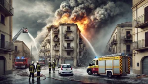 Maltempo incendio Lecce