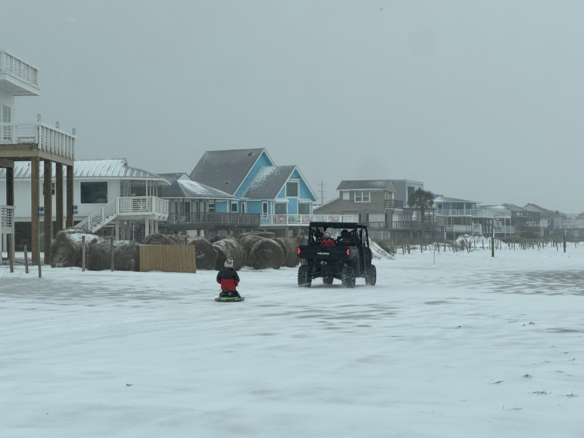 La straordinaria nevicata a Galveston (Texas)