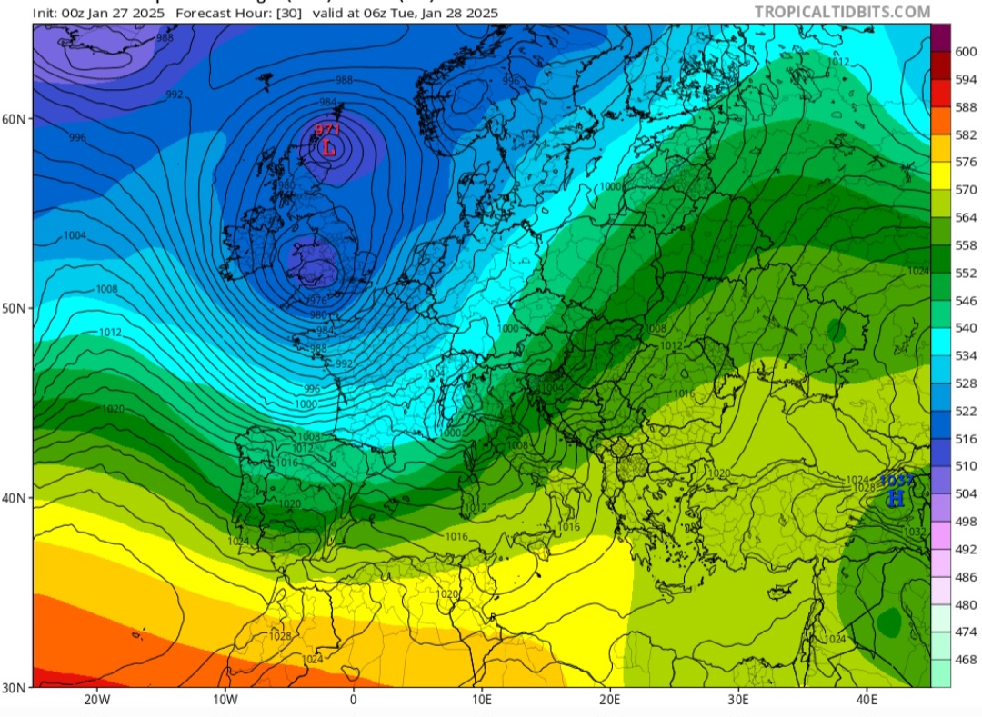 Perturbazione atlantica 27 gennaio