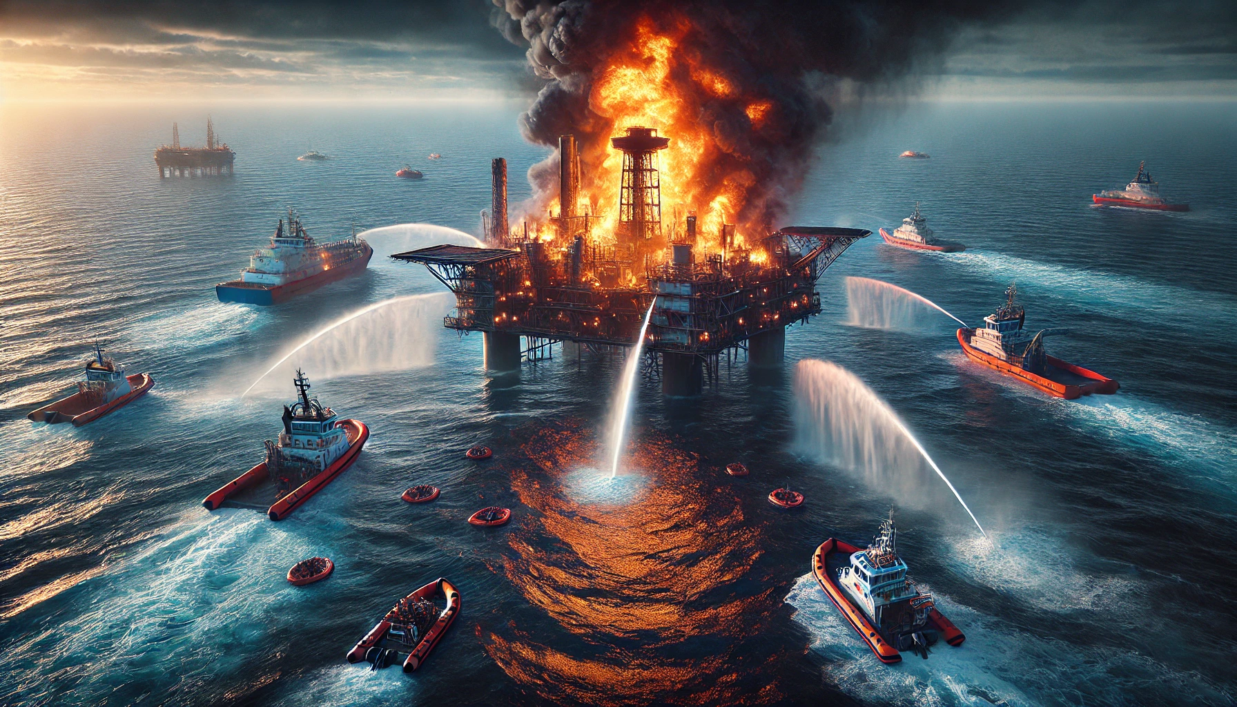 Inferno in mare: piattaforma petrolifera in fiamme, evacuazioni e maxi intervento della Guardia Costiera | FOTO e VIDEO