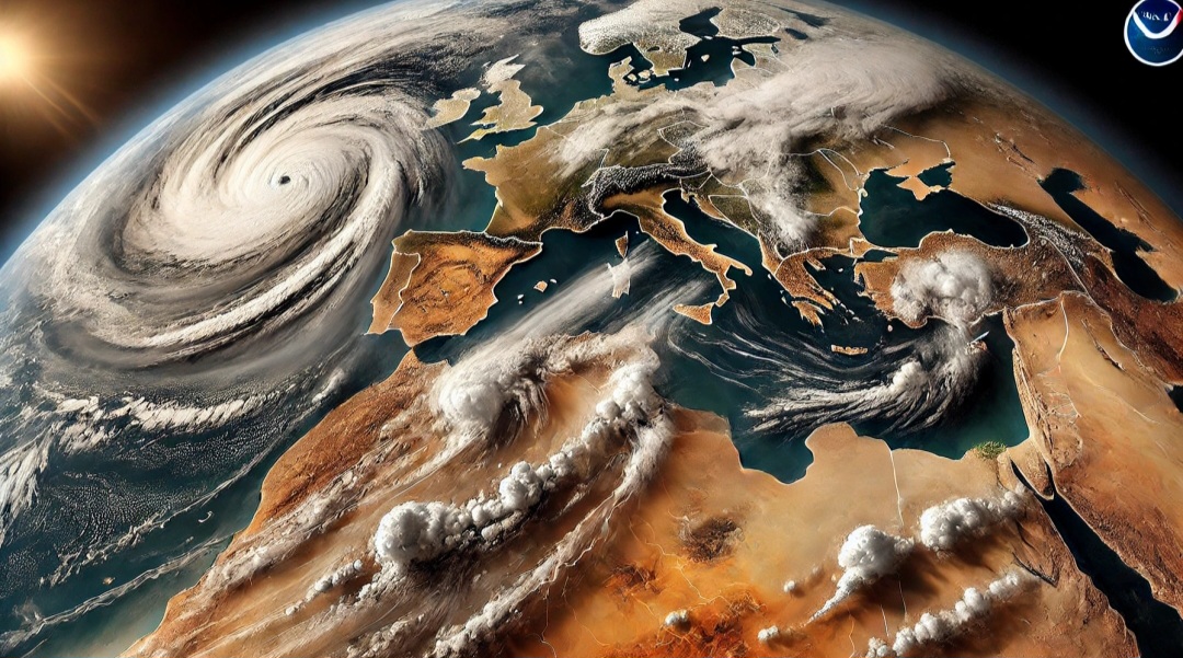 Tempesta Gabri, tra temporali e polveri sahariane: la splendida immagine dal satellite