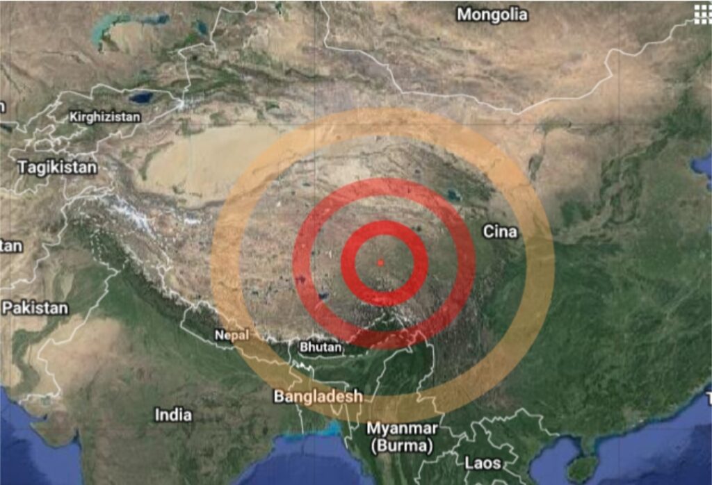 Terremoto Tibet epicentro