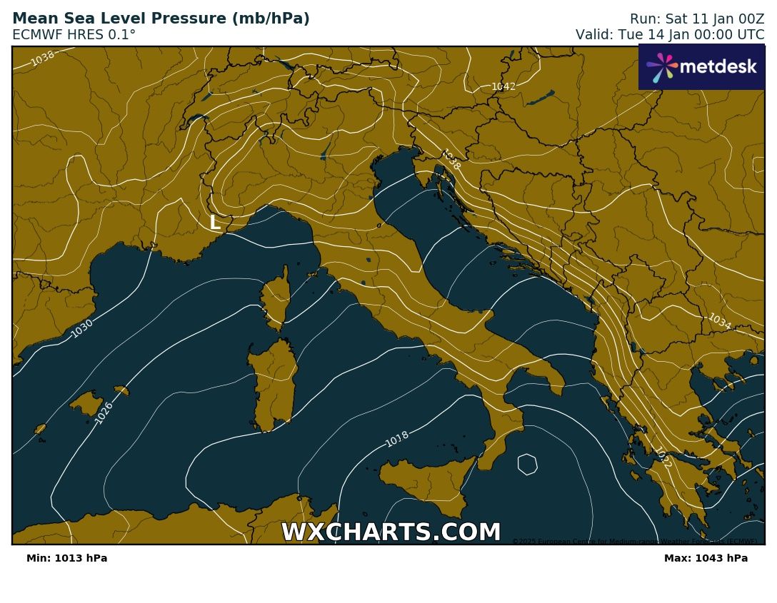 Vortice ciclonico Italia