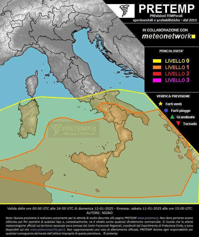 allerta meteo 12 gennaio