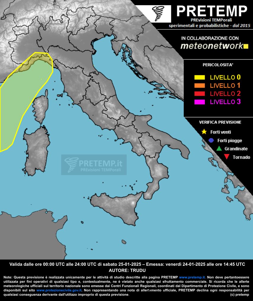 allerta meteo 25 gennaio 2025