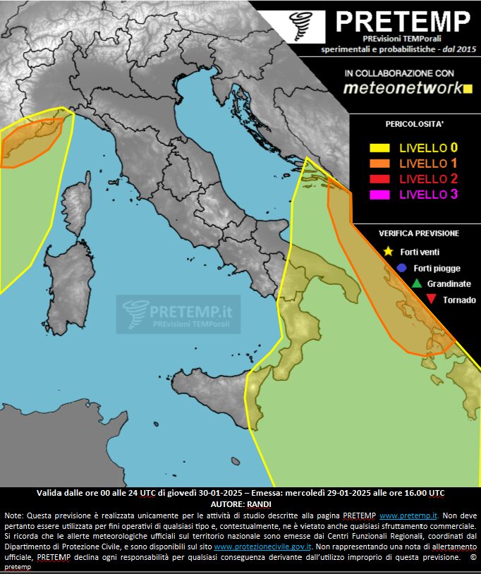 allerta meteo 30 gennaio