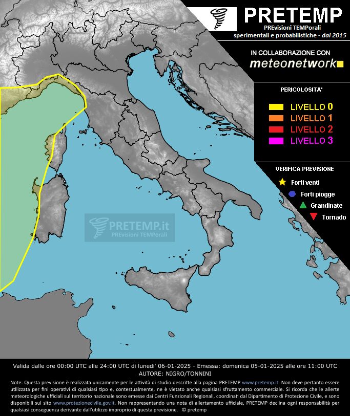 allerta meteo oggi 6 gennaio 2025