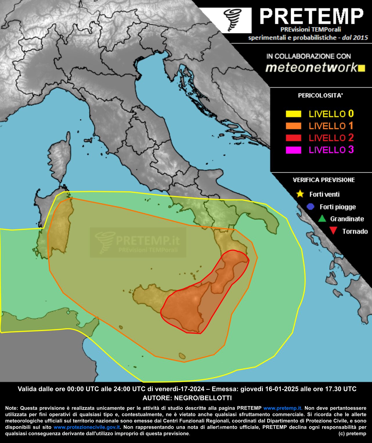 allerta meteo oggi calabria sicilia sardegna 17 gennaio