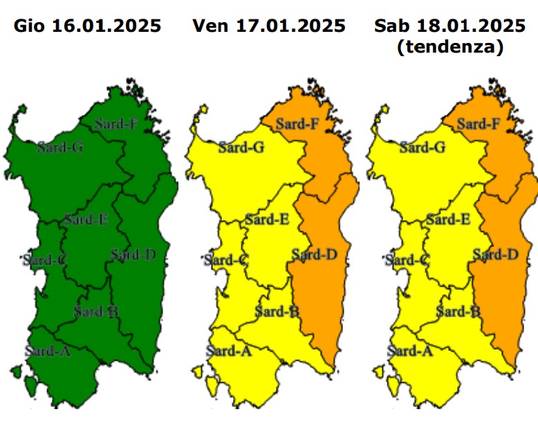 allerta meteo sardegna 17-18 gennaio