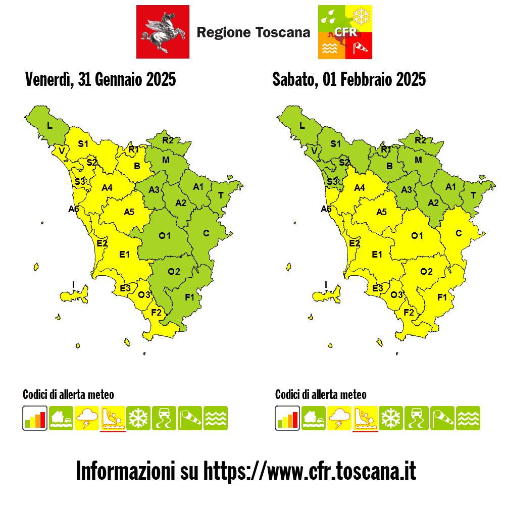 allerta meteo toscana 1 febbraio