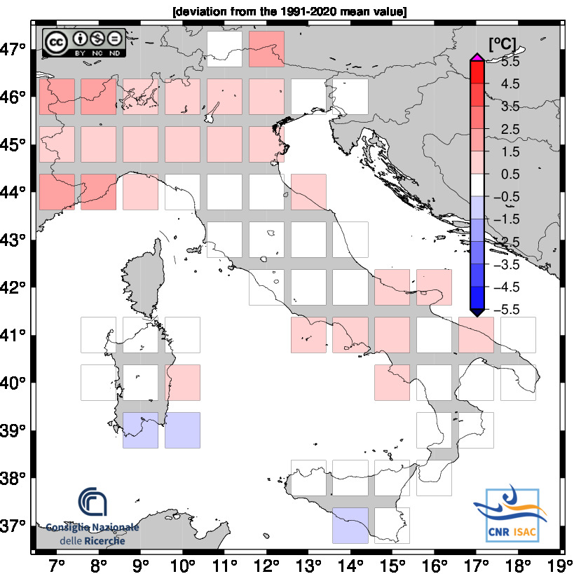 anomalie termiche italia dicembre 2024