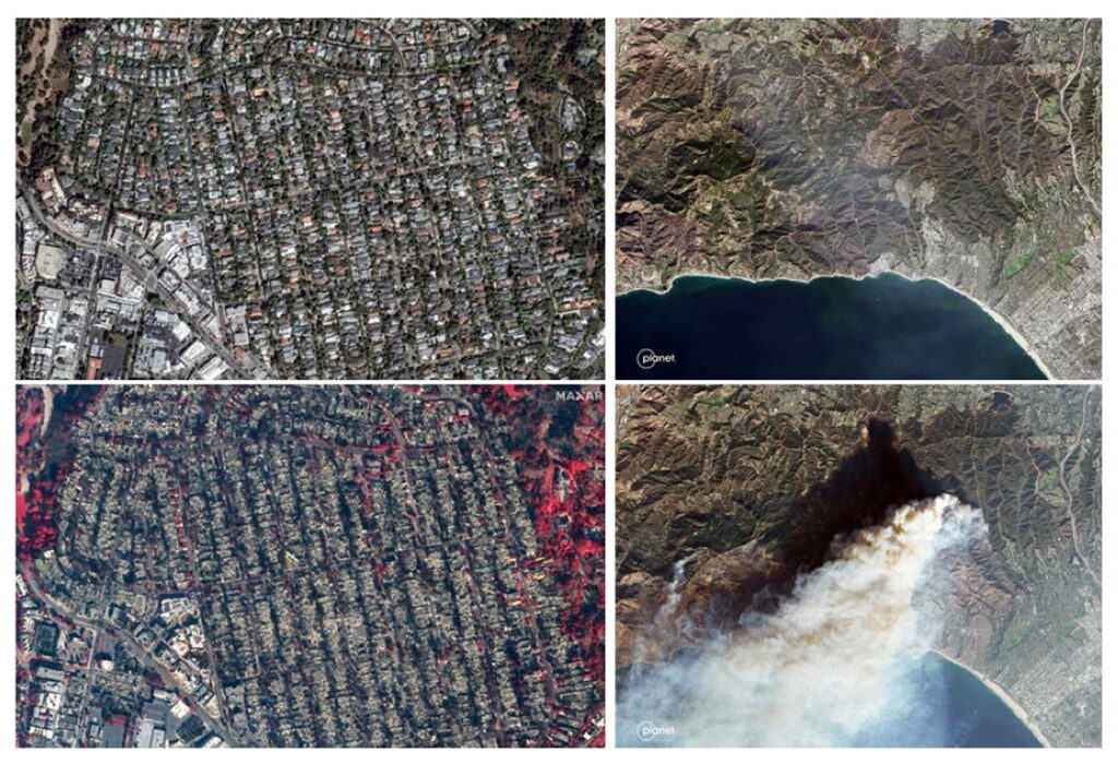immagini satellitari incendi los angeles