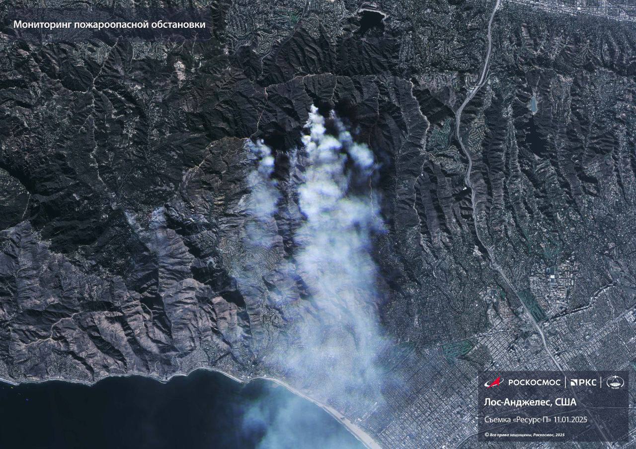 Los Angeles in fiamme, il satellite russo Resurs-P monitora gli incendi dallo Spazio | FOTO