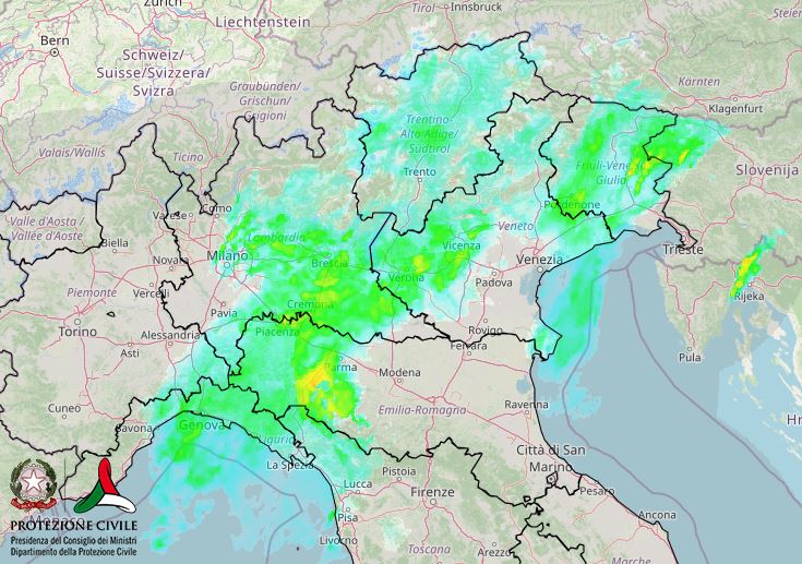 maltempo oggi centro nord italia