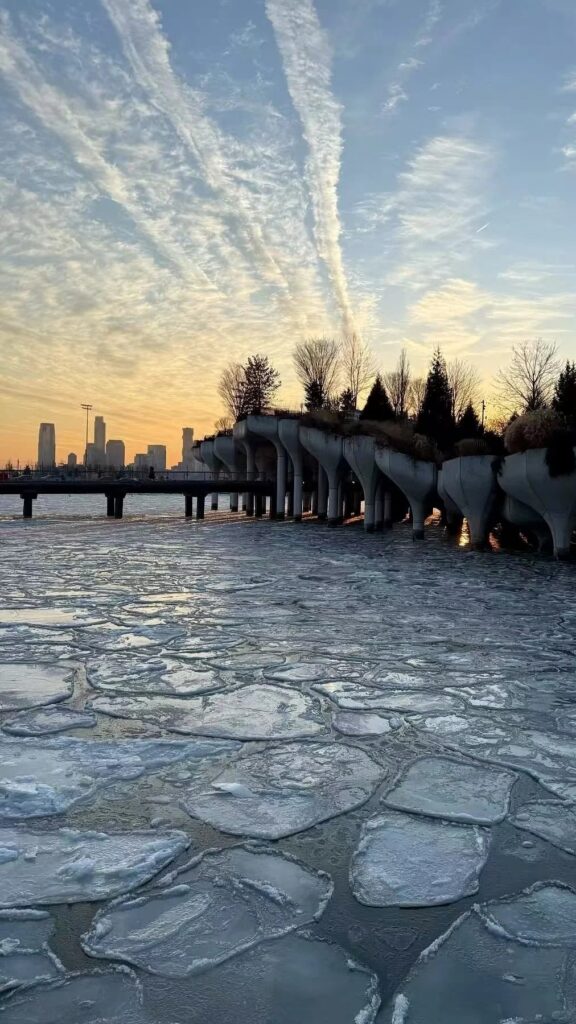 new york fiume hudson congelato