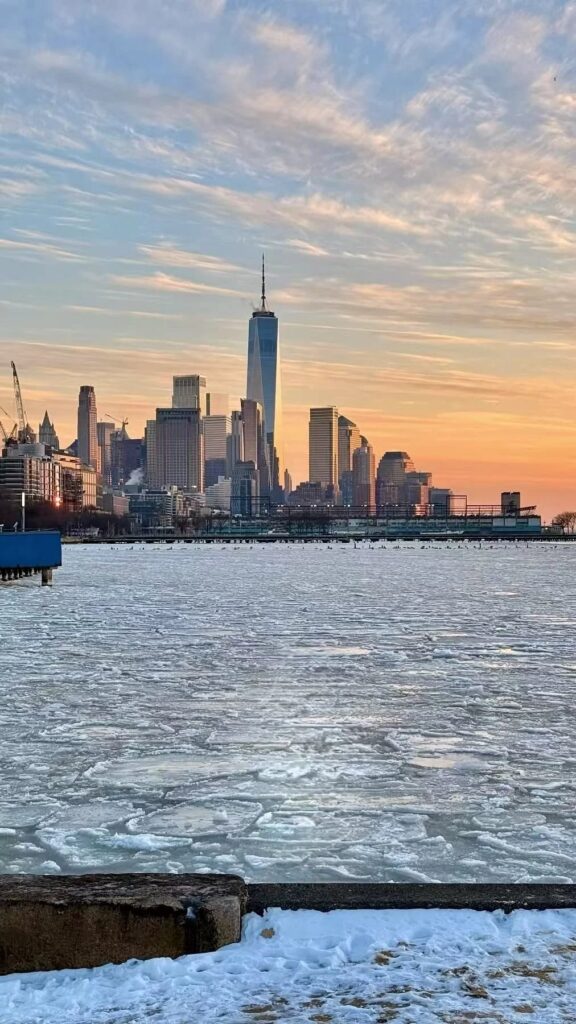 new york fiume hudson congelato