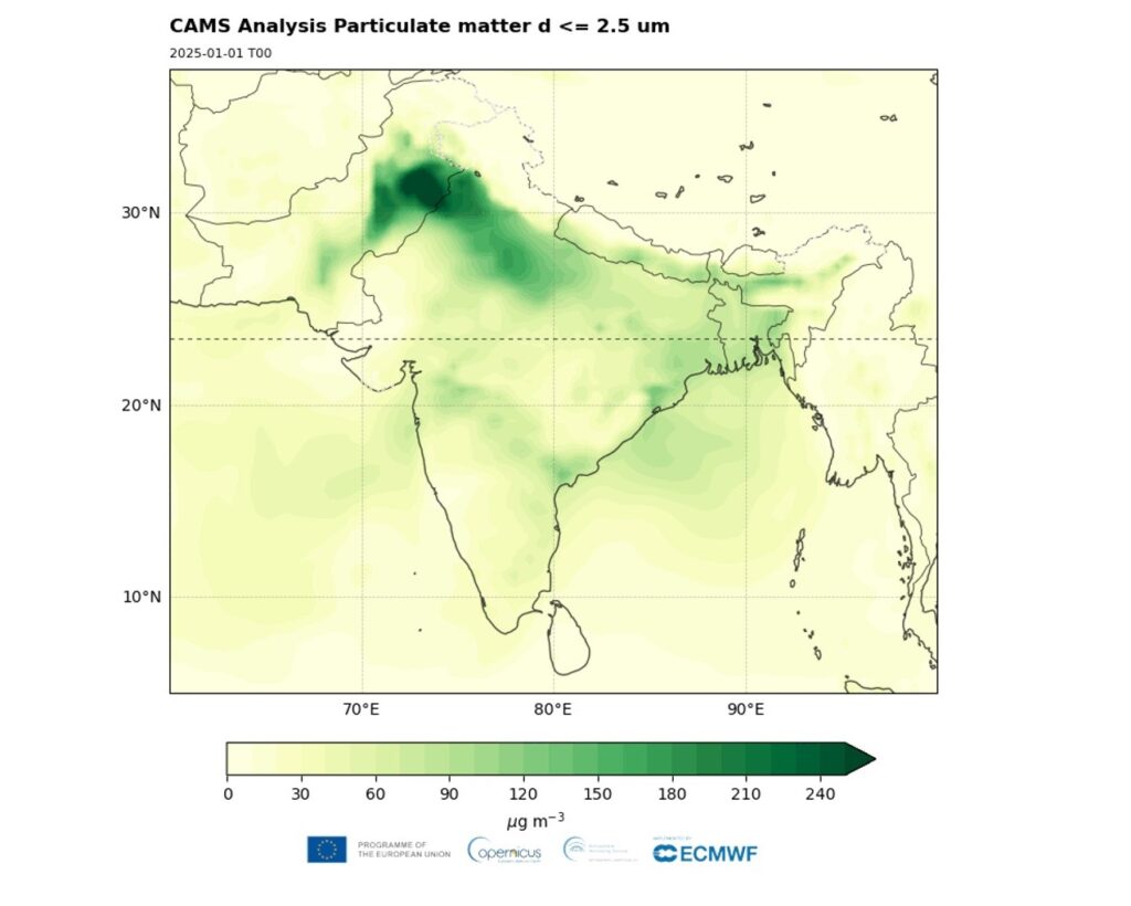 qualità aria asia copernicus