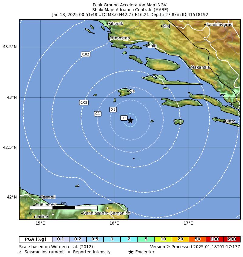 terremoto adriatico croazia