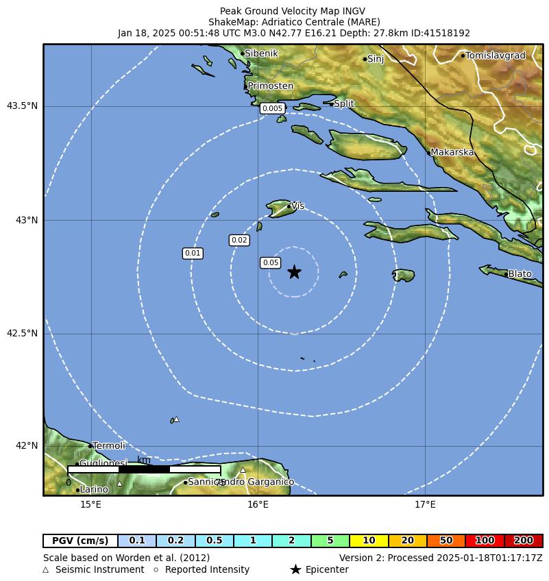 terremoto adriatico croazia