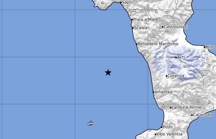 Terremoto nel Tirreno, al largo della Calabria | DATI e MAPPE