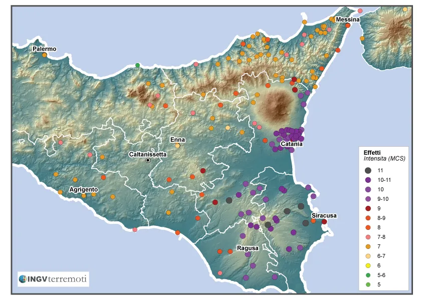 terremoto val di noto 11 gennaio 1693 ingv