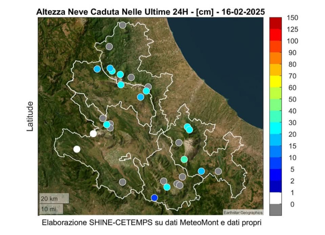 Altezza neve caduta in 24 ore