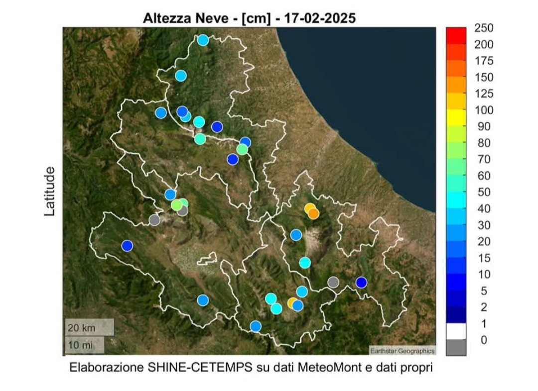 Altezza neve totale in Abruzzo