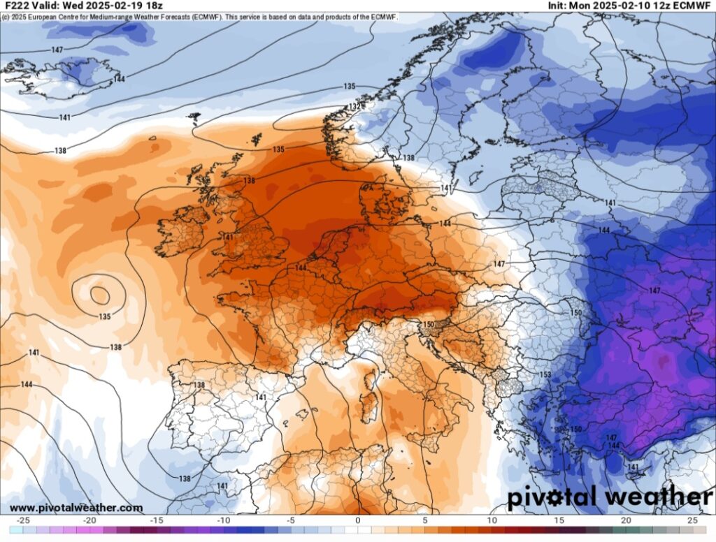 Anomalie di temperatura 19 febbraio