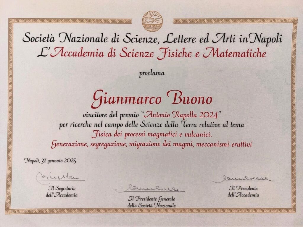 Il premio conferito a Gianmarco Buono