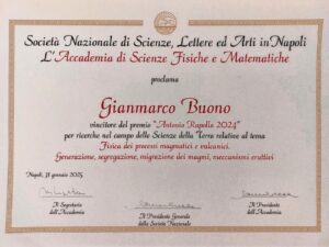 Il premio conferito a Gianmarco Buono