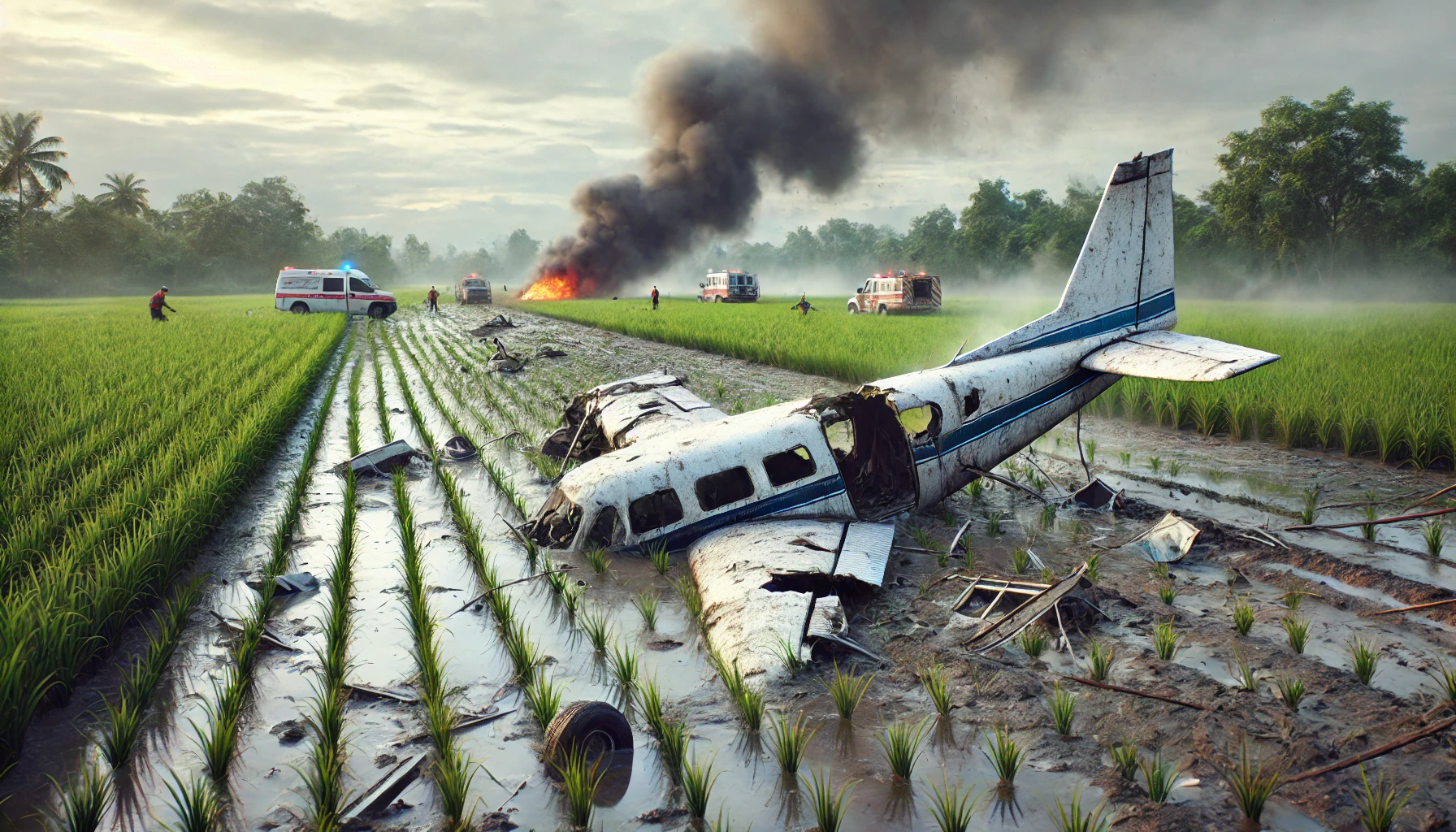 Un aereo si schianta in un campo di riso, ci sono 4 morti: la tragedia durante una missione di routine | VIDEO