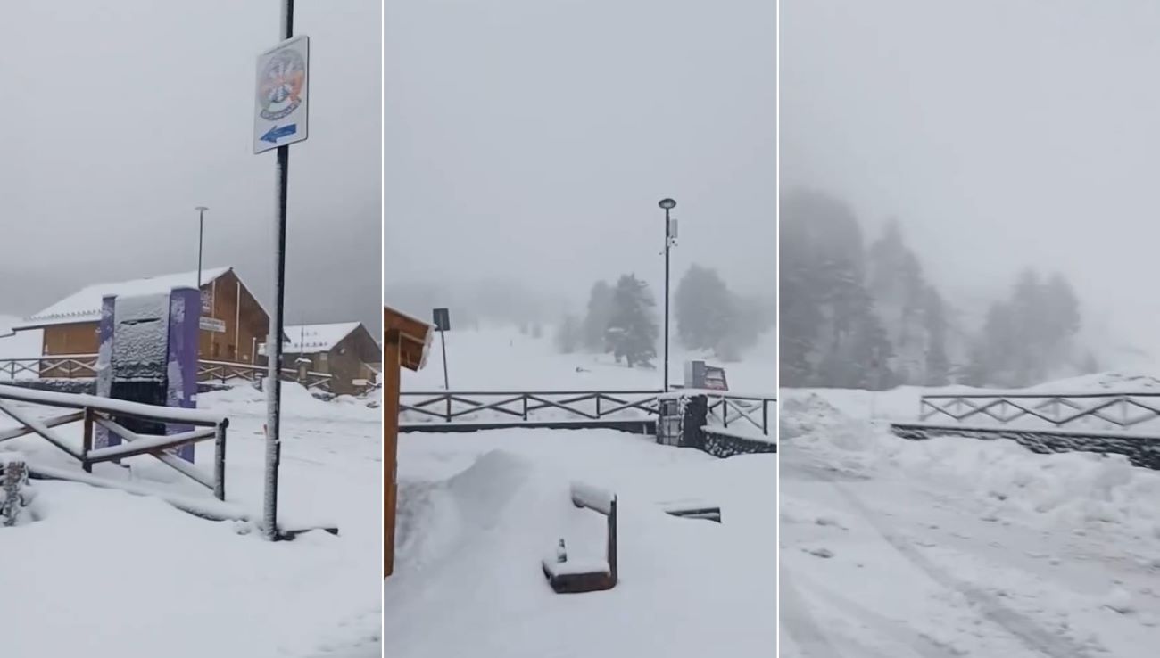 Buongiorno bianco sull’Etna: lo spettacolo della neve sul vulcano | VIDEO 