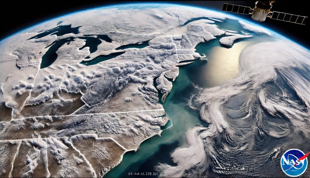 Neve USA, spettacolo dal satellite