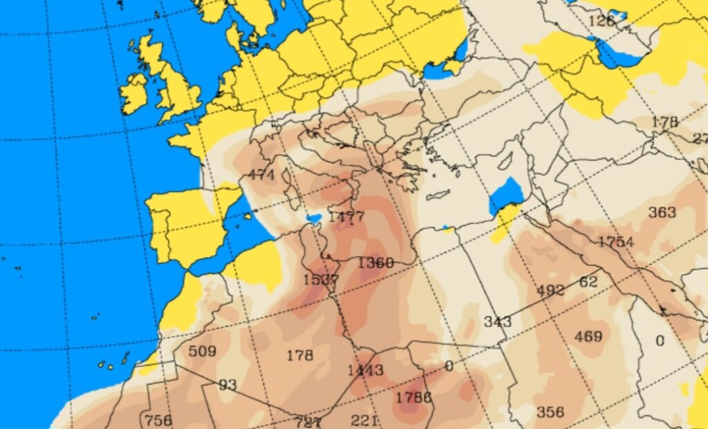 Polvere sahariana sull'Italia