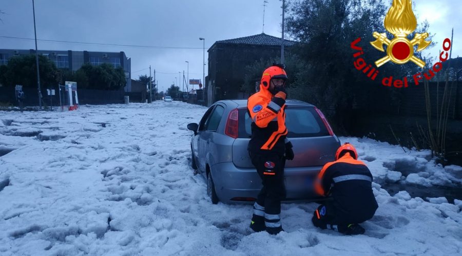 San Giovanni la Punta grandinata