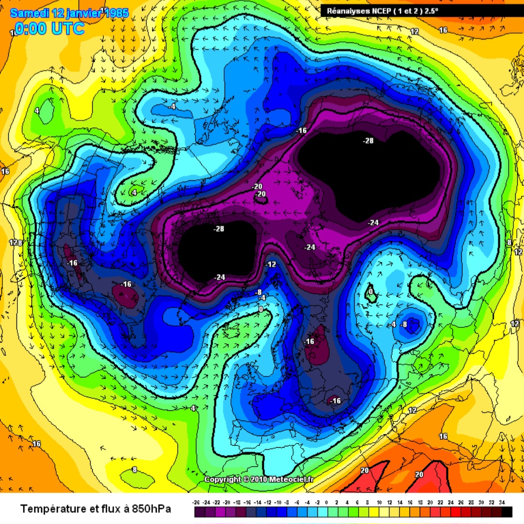 Stratwarming gennaio 1985