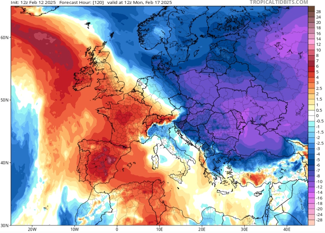 Temperature in picchiata San Valentino 