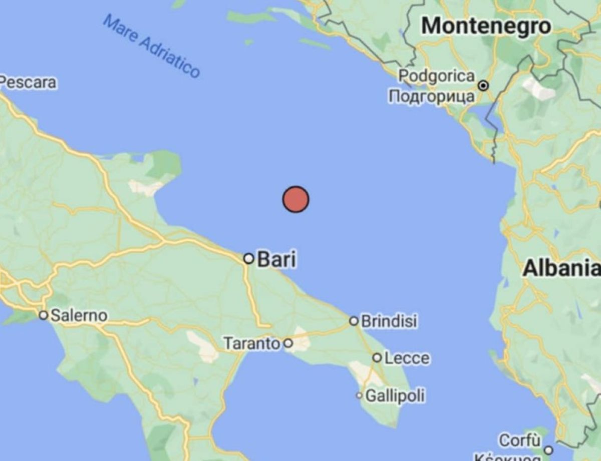 Terremoto nell’Adriatico, scossa al largo della costa pugliese | DATI e MAPPE