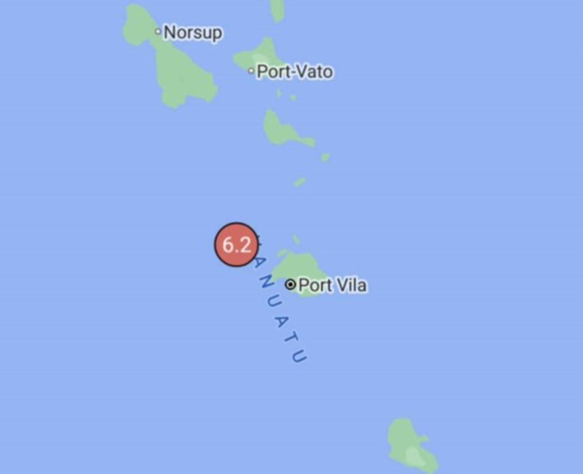 Terremoto di magnitudo 6.2 al largo di Vanuatu: scossa avvertita a Port-Vila | DATI e MAPPE