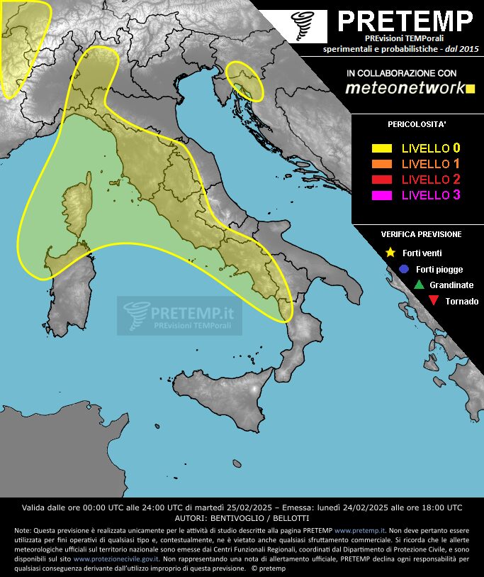 allerta meteo 25 febbraio 2025
