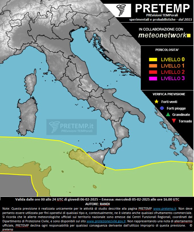allerta meteo 6 febbraio