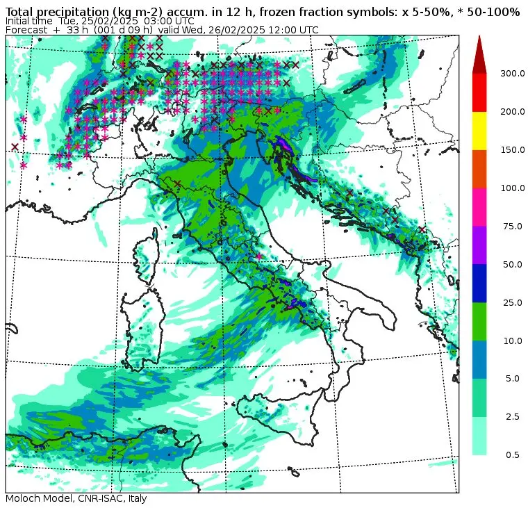 allerta meteo mercoledì 26 febbraio mattina