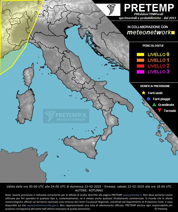allerta meteo oggi 23 febbraio