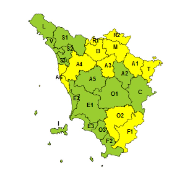 allerta meteo toscana 15 febbraio